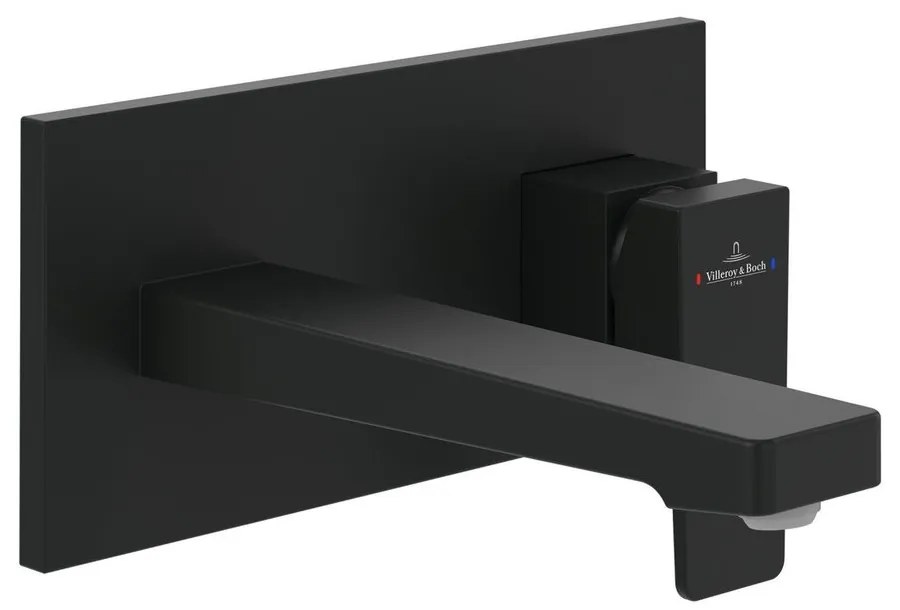 Baterie lavoar incastrata Villeroy&Boch Architectura Square negru mat fara corp ingropat
