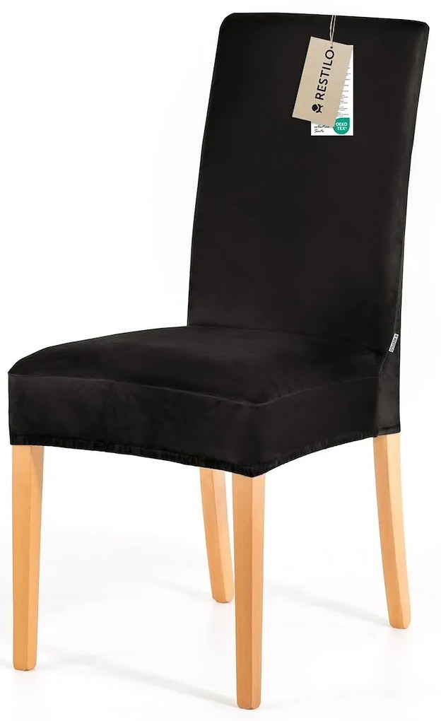 Restilo Husă pentru scaun Sento negru, 48 x 48 x58 + 10 cm, set de 4 bucăți