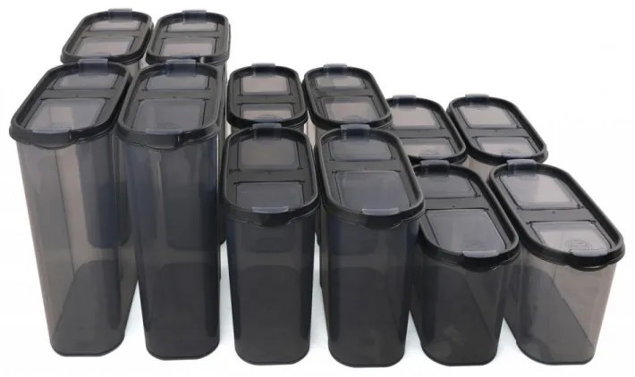 Set de Cutii pentru Depozitare, 12 Piese, Culoare Antracit, 964FRM1127