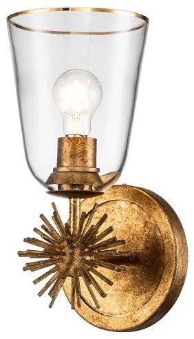 Quoizel STARING-1WB-DG-CLEAR - Aplica de perete STARING 1xE27/40W/230V, finisaj cupru