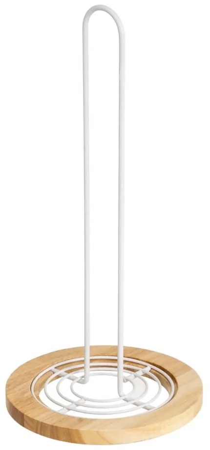 Suport vertical pentru prosoape de bucătărie din hârtie alb-în culoare naturală din metal ø 15 cm – Casa Selección
