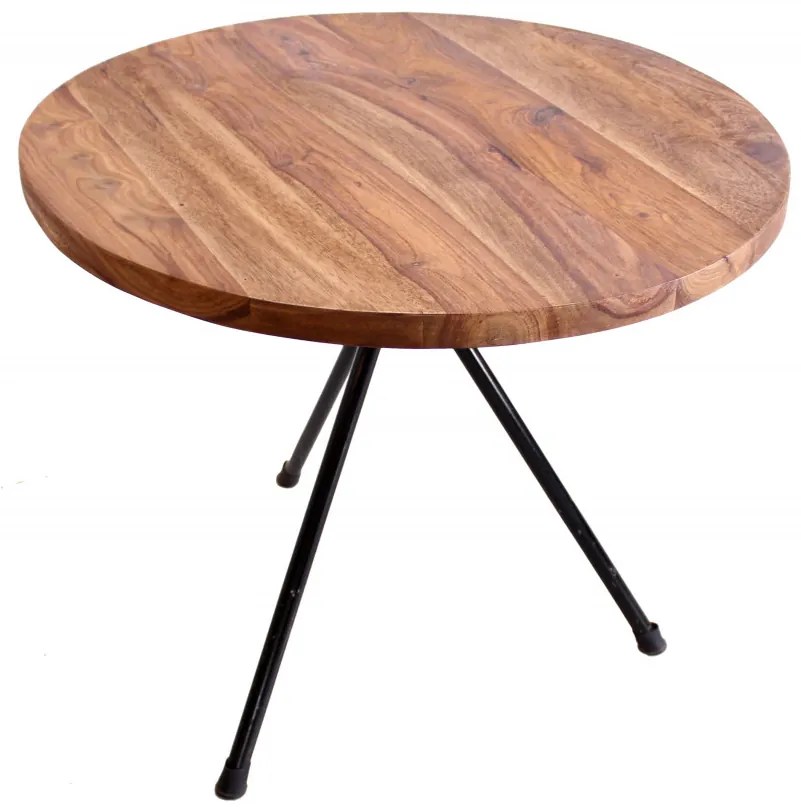 Masuta de cafea rotunda din salcam Panama 60x60x50 cm maro