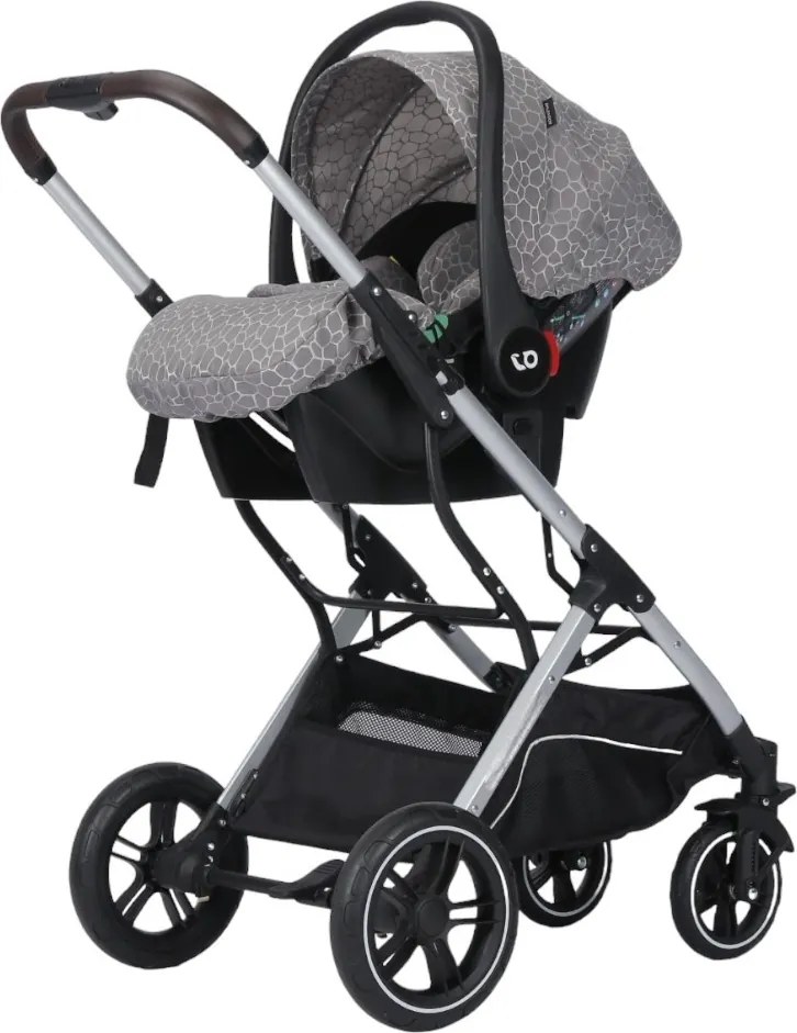 Carucior nou nascuti 3 in 1 NOVOKIDS™ H3100 series, Cu geanta bebe, Cadru Aluminiu, Amortizoare, Roti din cauciuc plin AVE, Landou, Scoica auto,