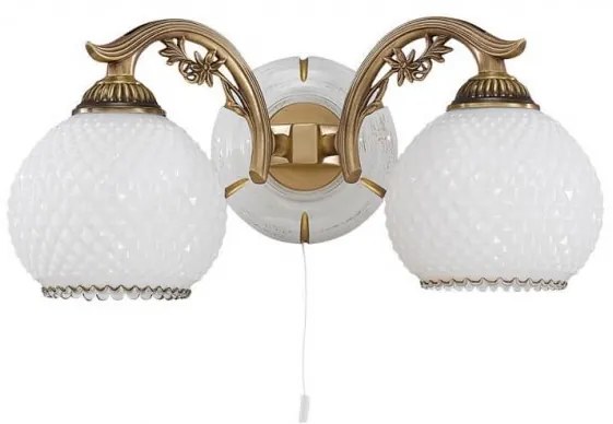 Aplica clasic design italian din alama, sticla si lemn 8605 RA-A. 8605/2