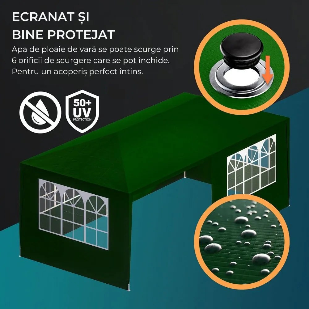 Cort de petrecere NEAPOL, 3x6m, verde Jurhan