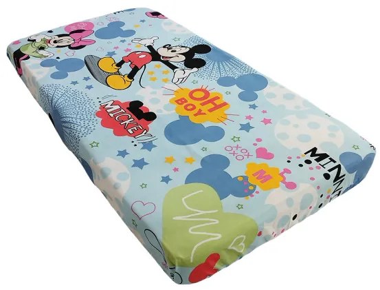 Cearceaf 120x60 cm, cu elastic, mickey as