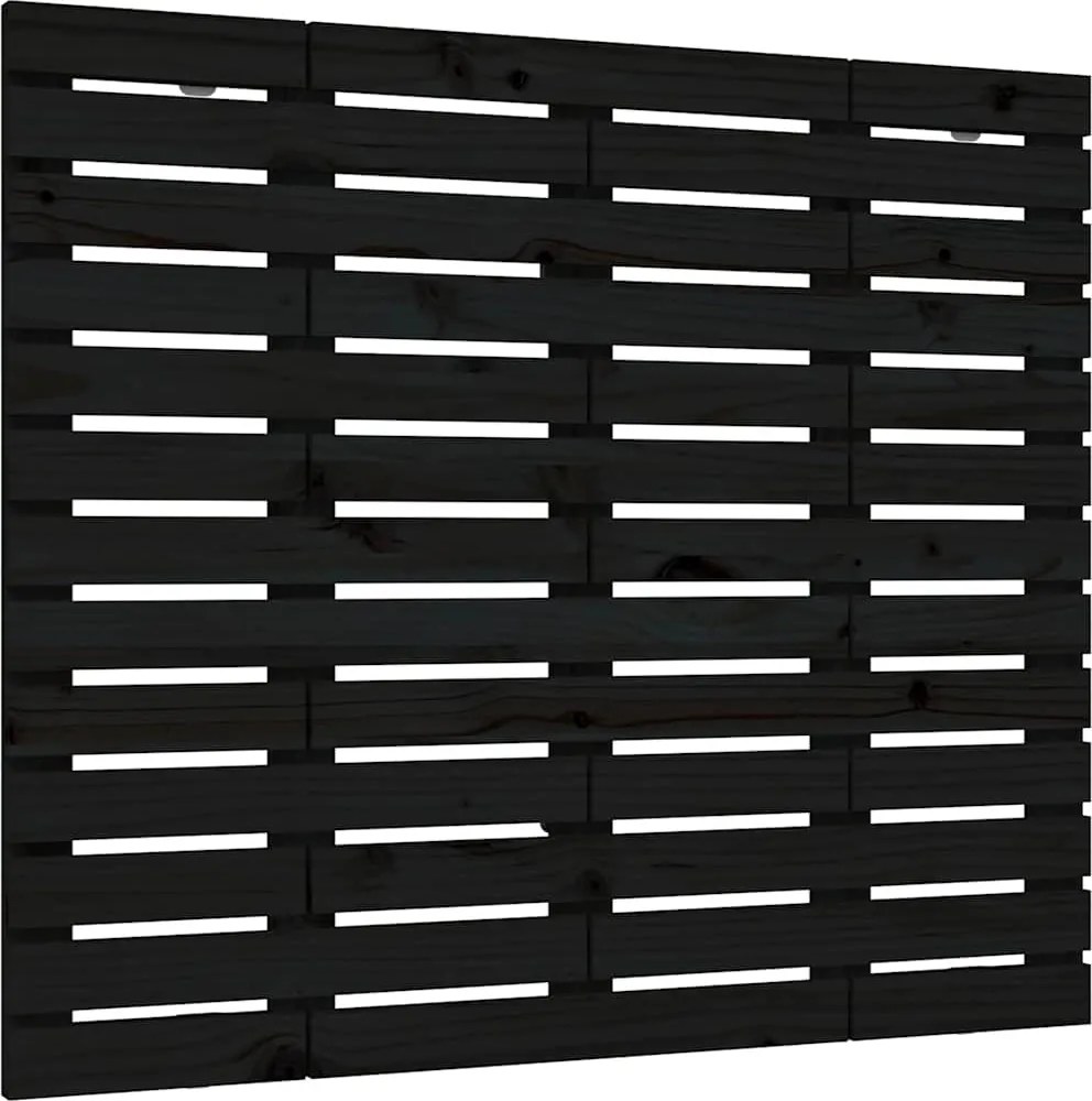 vidaXL Tăblie de pat pentru perete, negru, 96x3x91,5 cm lemn masiv pin