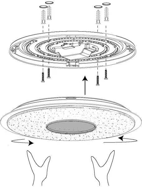 Plafonieră LED RGB dimabilă LANCIANO-C LED/38W/230V Eglo 98768 + telecomandă