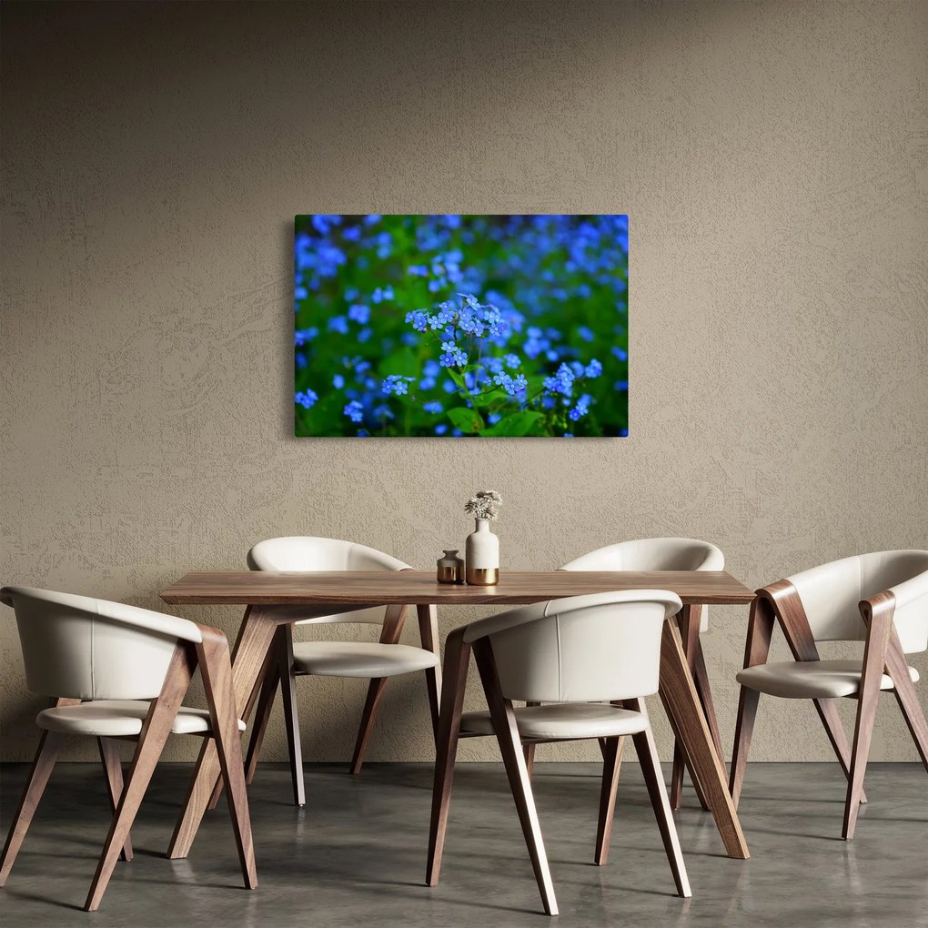 Tablou cu flori albastre (90x60 cm)