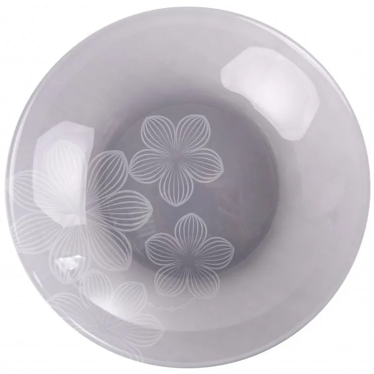 Farfurie adanca 20 cm sticla gri Dream Flower