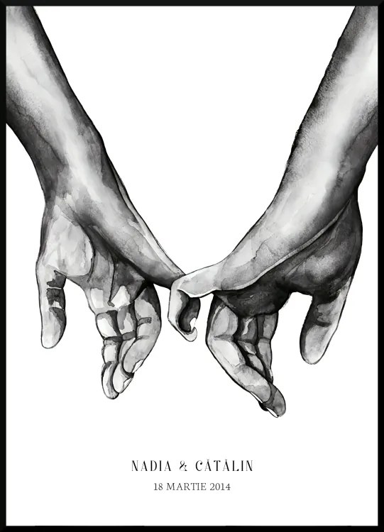 Poster Personalizat holding fingers sketch