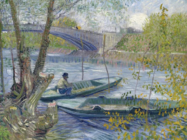 Reproducere Fishing in Spring, Vincent van Gogh