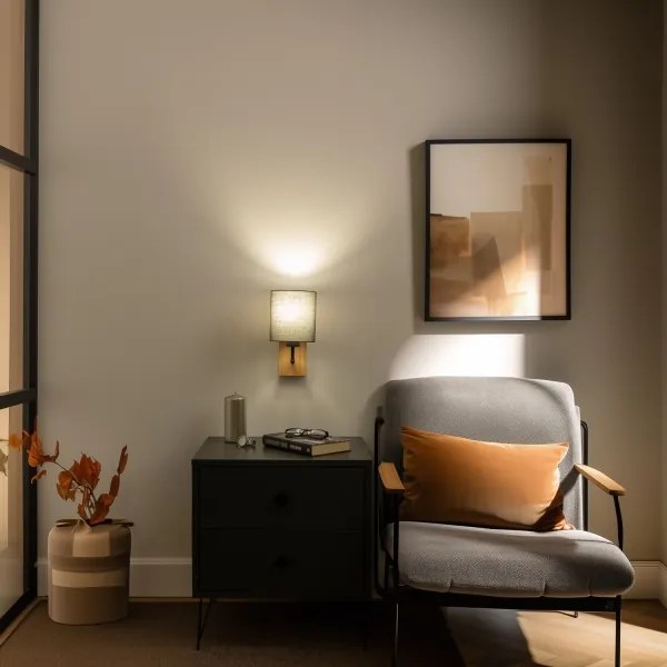 Lampă de perete Brilagi NUBILA WOOD 1xE27/25W/230V stejar/antracit