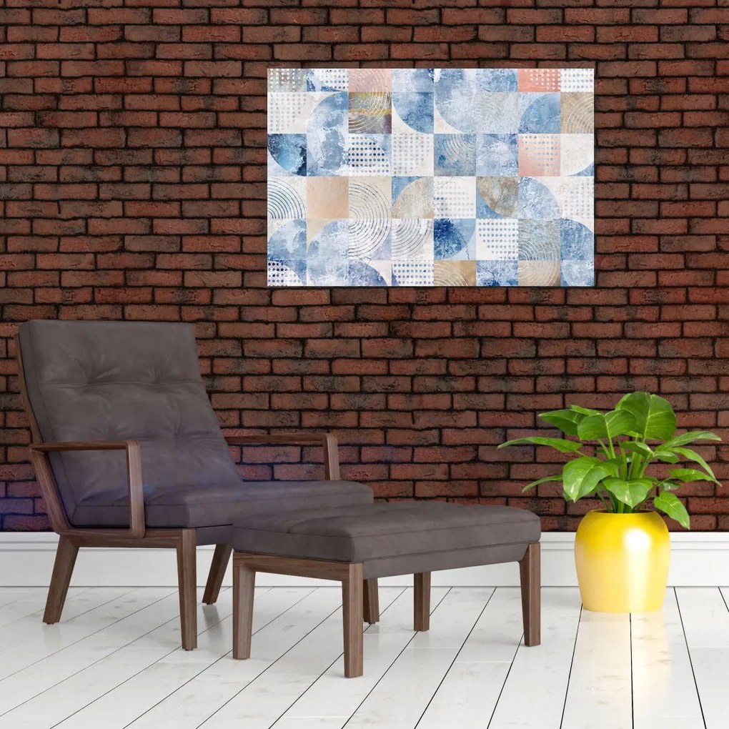 Tablou - figuri geometrice pe perete (90x60 cm)