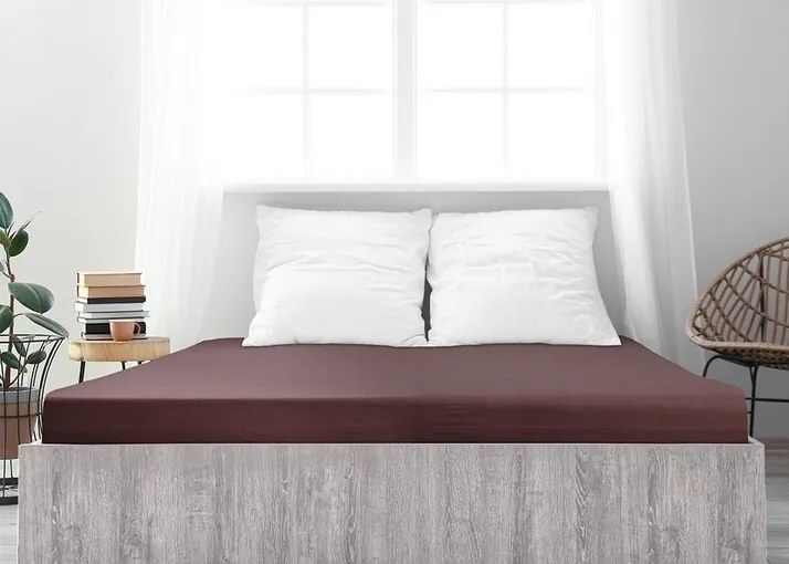 Cearșaf de pat 4Home jersey Ideal maro închis, 60 x 120 cm