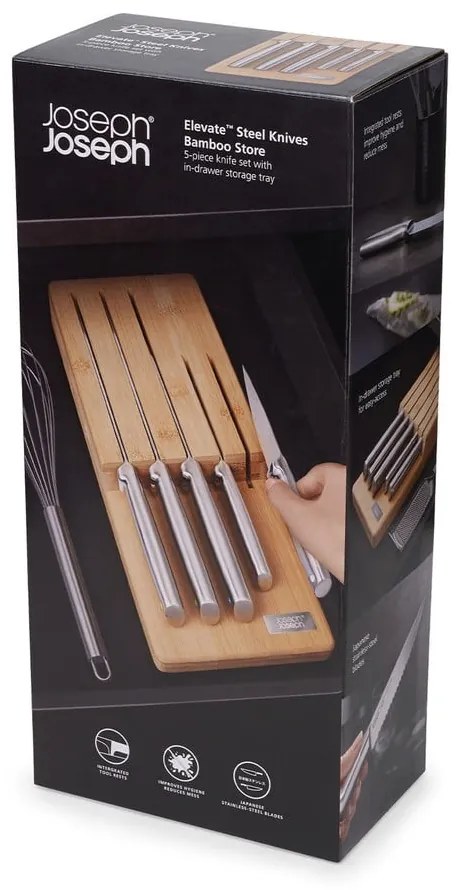 Set de cuțite cu suport din oțel inoxidabil 5 buc. Elevate Bamboo – Joseph Joseph
