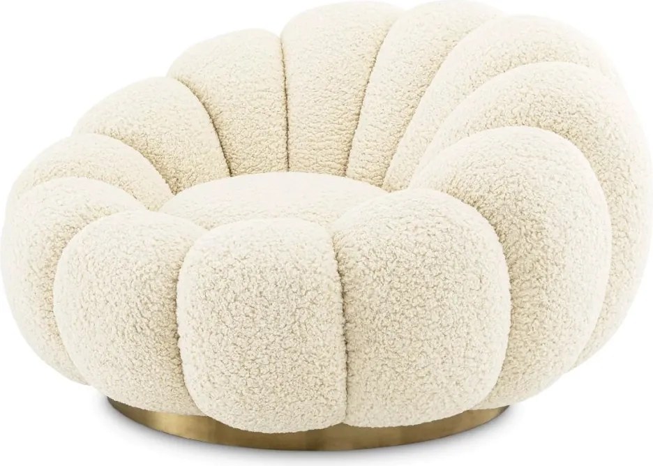 Fotoliu pivotant design elegant Mello, Faux shearling