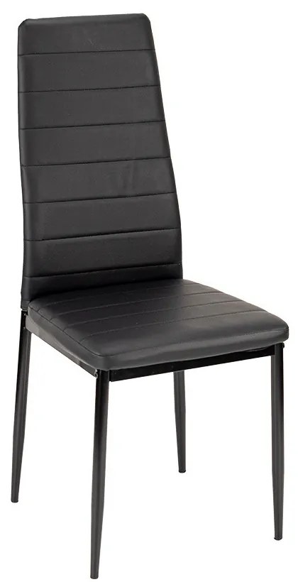 Scaun de masă Tino NOVA piele textilă neagră + metal - negru