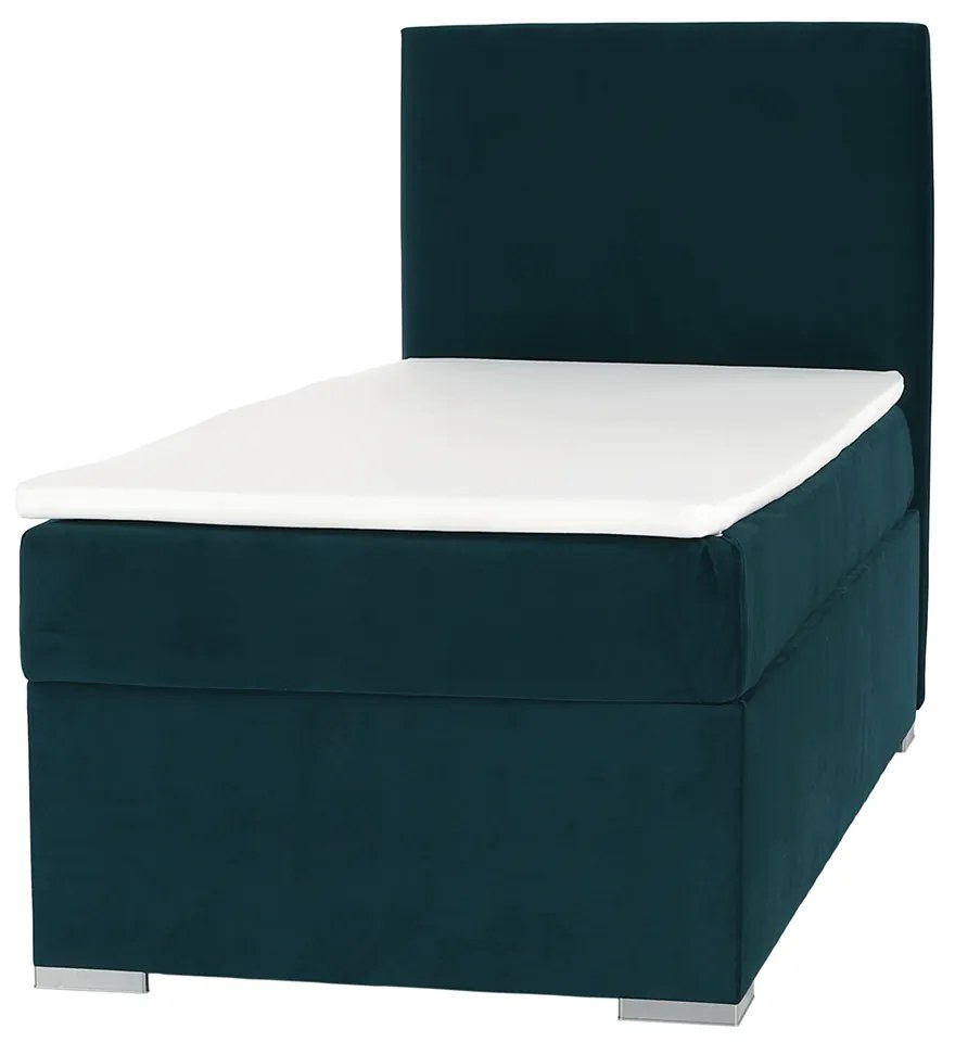 Pat boxspring, pat de o persoană, verde, 80x200, dreapta, SAFRA