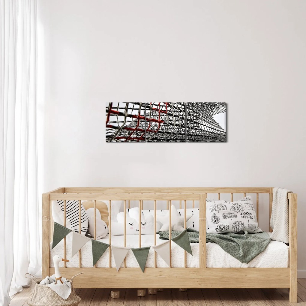Tablou cu construcție din fier (cu ceas) (90x30 cm)