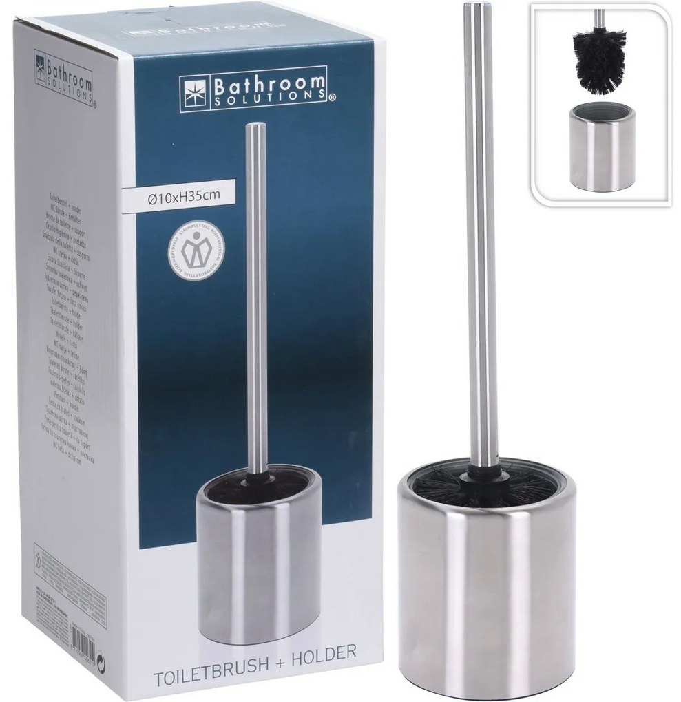Perie WC Sarmiento, inox, 10 x 35,5 cm