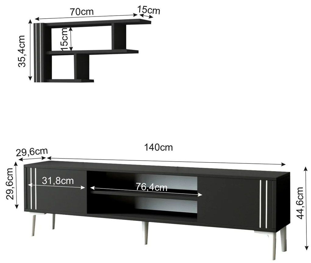 Mobilier living Snowden set (antracit) . 1102582