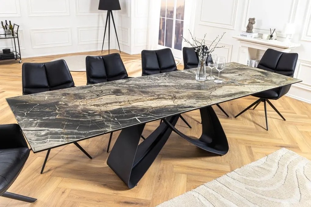 Masa Extensibila cu Blat Ceramic, Taupe, INFINITY 180-220-260cm