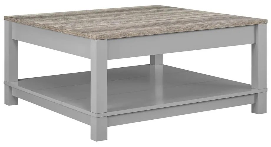 Măsuță de cafea gri/în culoare naturală cu aspect de lemn de stejar 89x89 cm Carver – Støraa