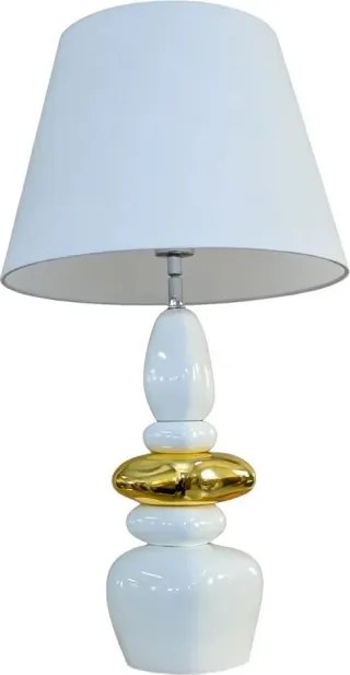 Lampa de masa decorativa STONES OF ZEN 70cm auriu alb