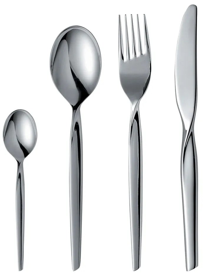 Tacâmuri argintii din oțel inoxidabil 16 buc. Twist – Gense