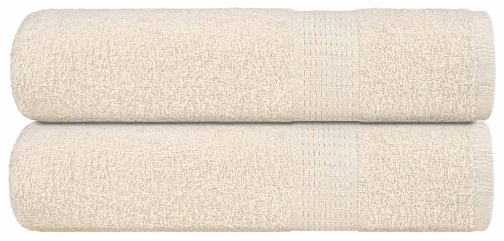 vidaXL Prosoape de duș 2 buc crem 70x140 cm 360 g/m² 100% bumbac