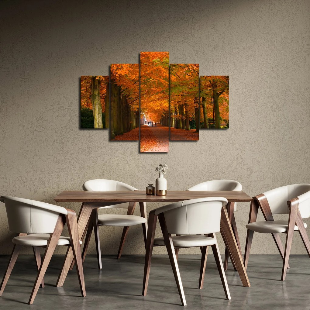 Tablou - Bulevardul de copaci în toamnă (150x105 cm)