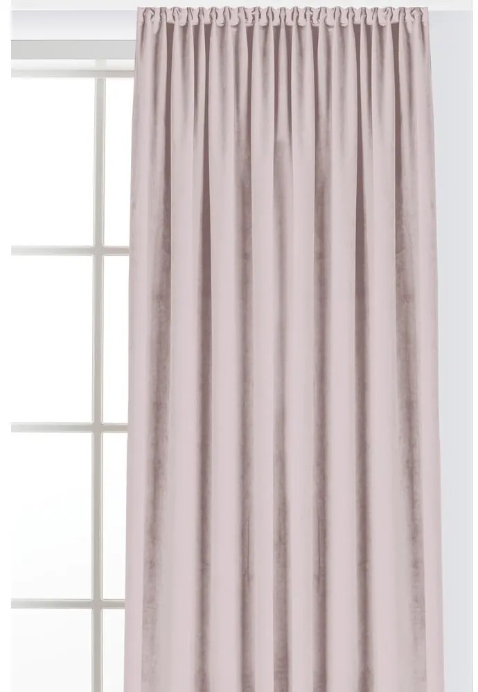 Draperie roz-deschis dimout (semi-opacă) din catifea 200x250 cm Velto – Filumi