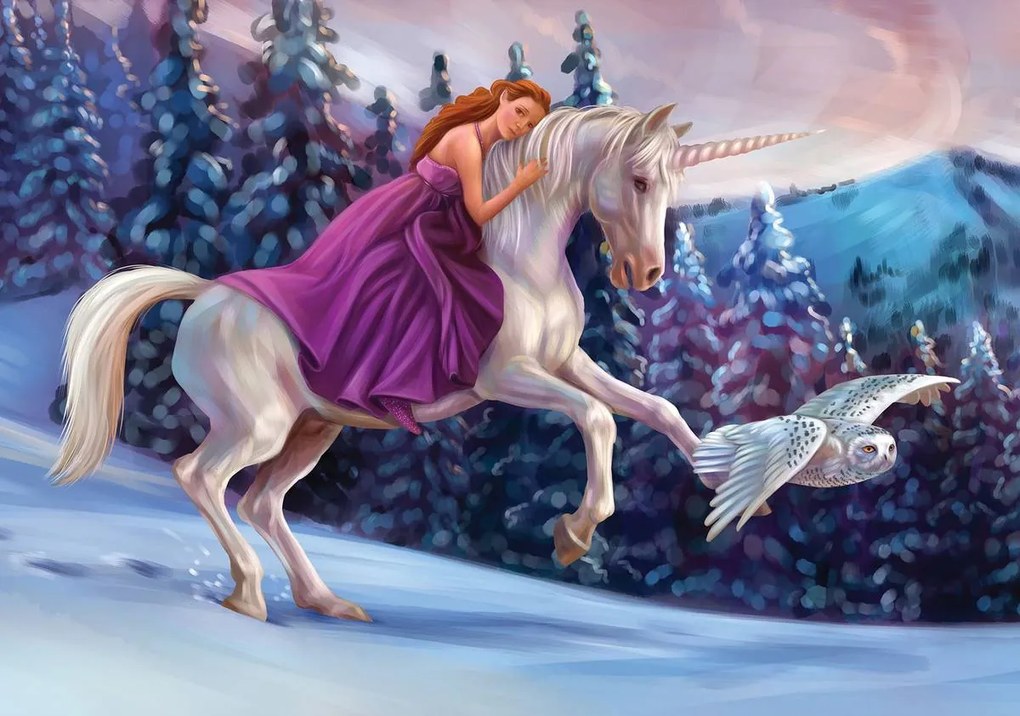Fototapet - Prințesa pe unicorn (254x184 cm)