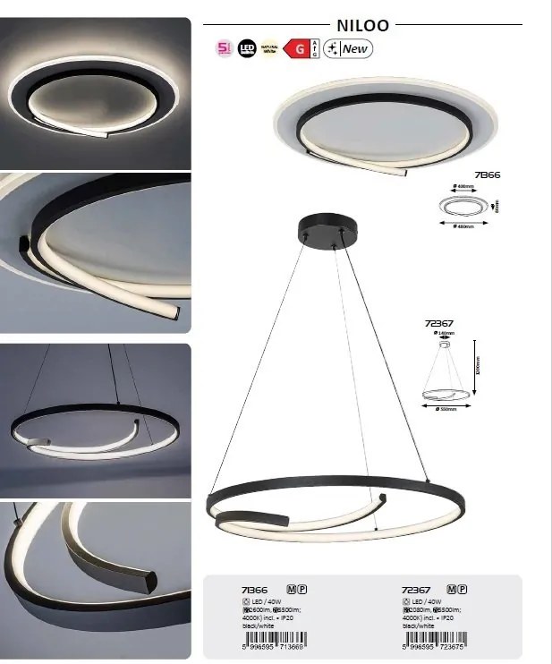 Lustra LED suspendata stil minimalist Niloo