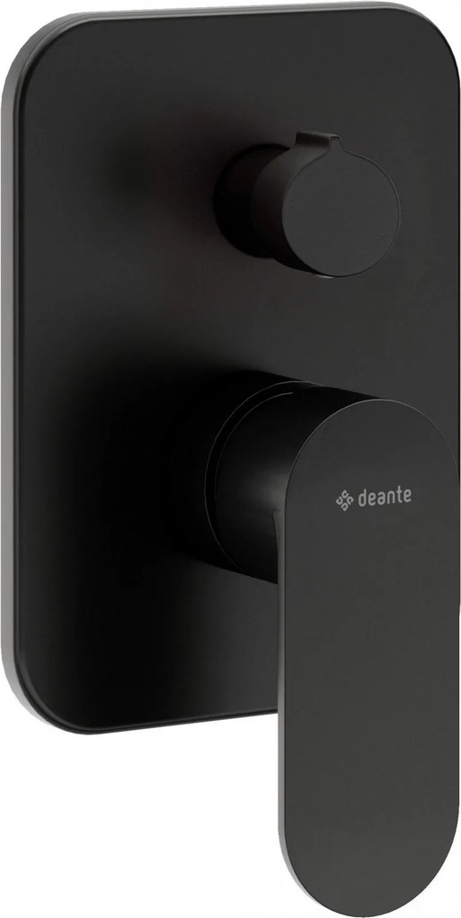 Baterie pentru dus, negru, cu comutator, pentru corp ingropat, Deante Alpinia Negru
