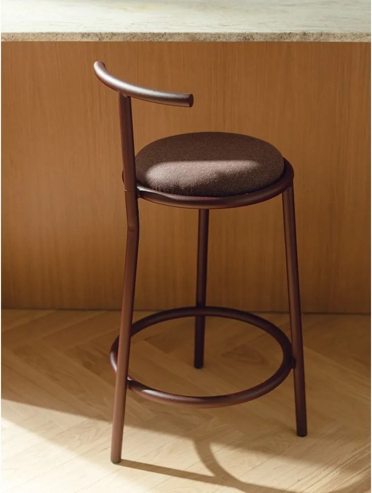 Scaun de bar burgundy din metal (înălțime șezut 68 cm) Hogo – noo.ma