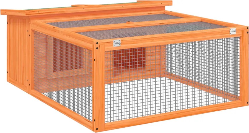 vidaXL Cușcă pentru iepuri, maro, 117,5x97x47,5 cm, lemn masiv de pin