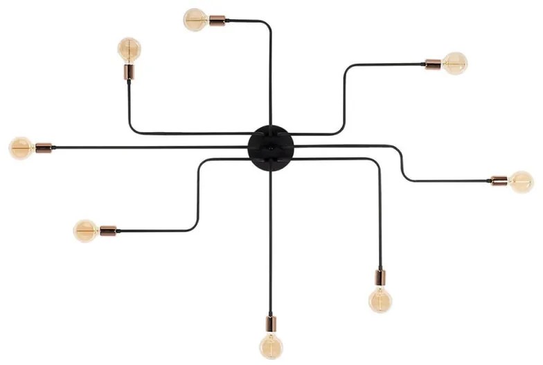 Candelabru Elefant 525NOR1318, 8 becuri, metal, 15 cm, negru