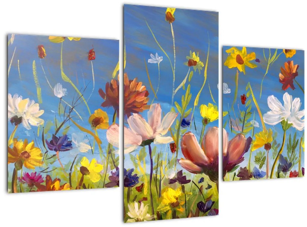 Tablou cu luncă înflorită (90x60 cm)