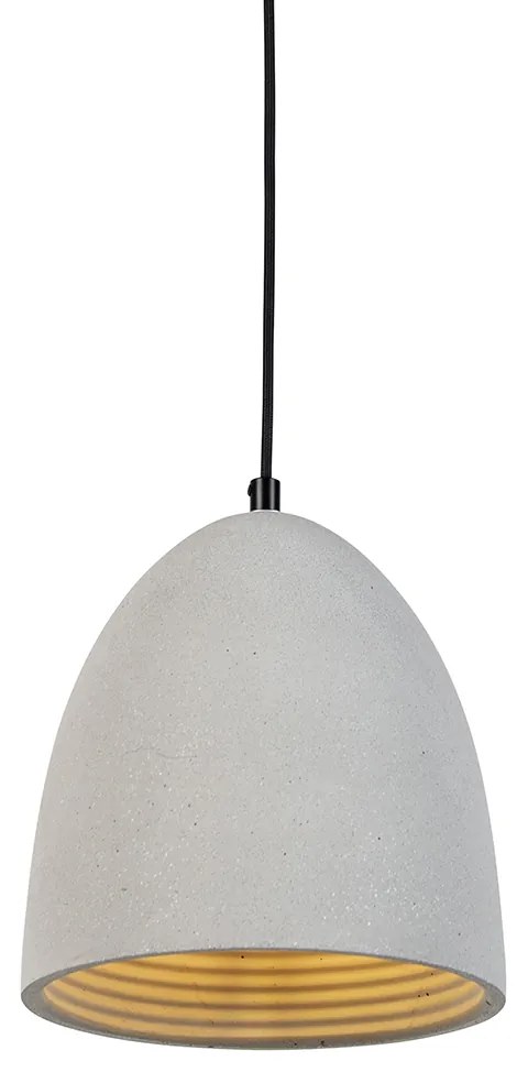 Lampă suspendată modernă neagră cu beton gri - Eton