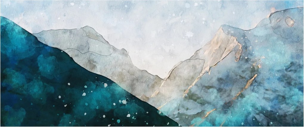 Tablou - Munte desenat (120x50 cm)