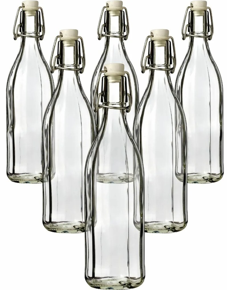 Sticlă cu închidere cu clips, 1 l, 6 buc., 1 l