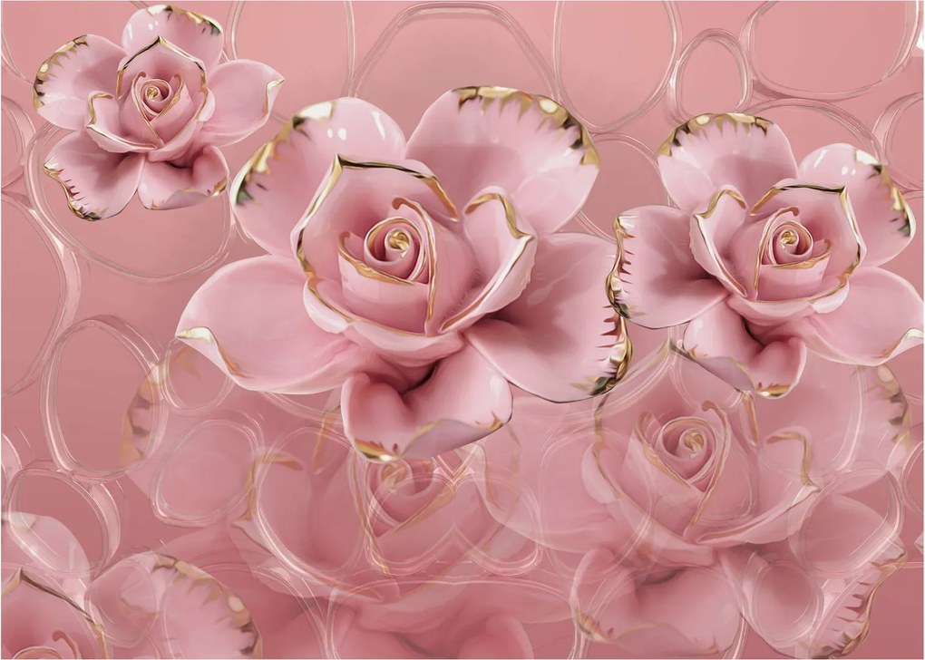 Tablou pe sticlă - Decor floral (70x50 cm)