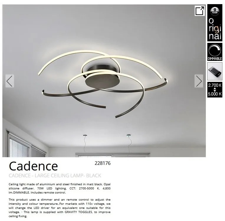 Lustra LED aplicata cu telecomanda Cadence