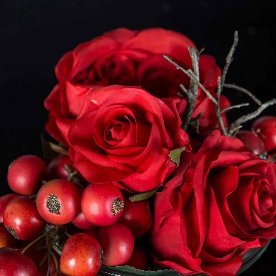 Aranjament floral mic decor festiv design LUX ETERNITY RED FRUIT BOUQUET 1142314.30
