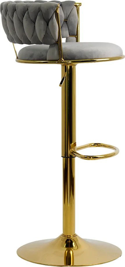 Scaun Bar Catifea Gri ABS 118 - Modern, Elegant, Reglabil