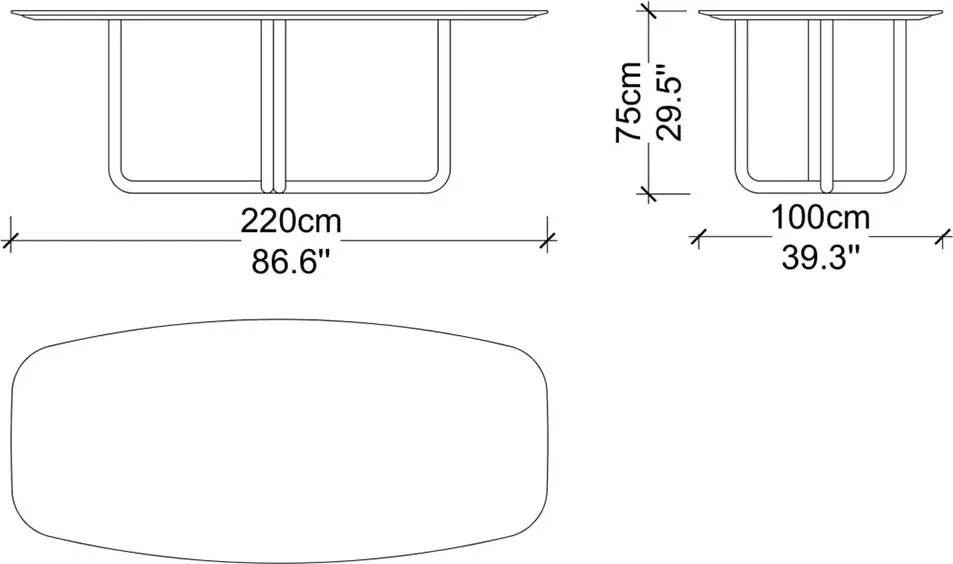 Masă lemn masiv de dining Giallo Personalizabilă - 300 cm