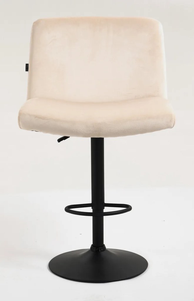 HR150W Scaun Crem din Catifea cu Bază Neagră