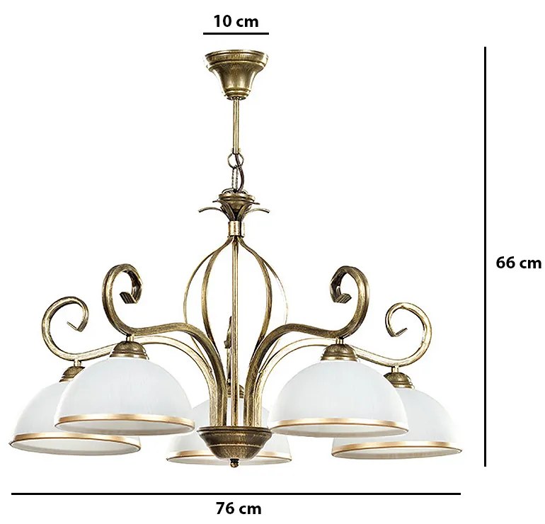 Candelabru Wivara 5 Gold 149/5 Emibig Lighting, Clasica, E27, Polonia